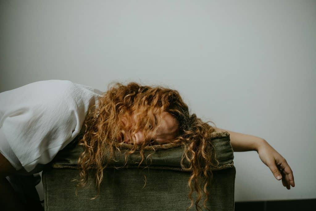 Tired person due to his home environment